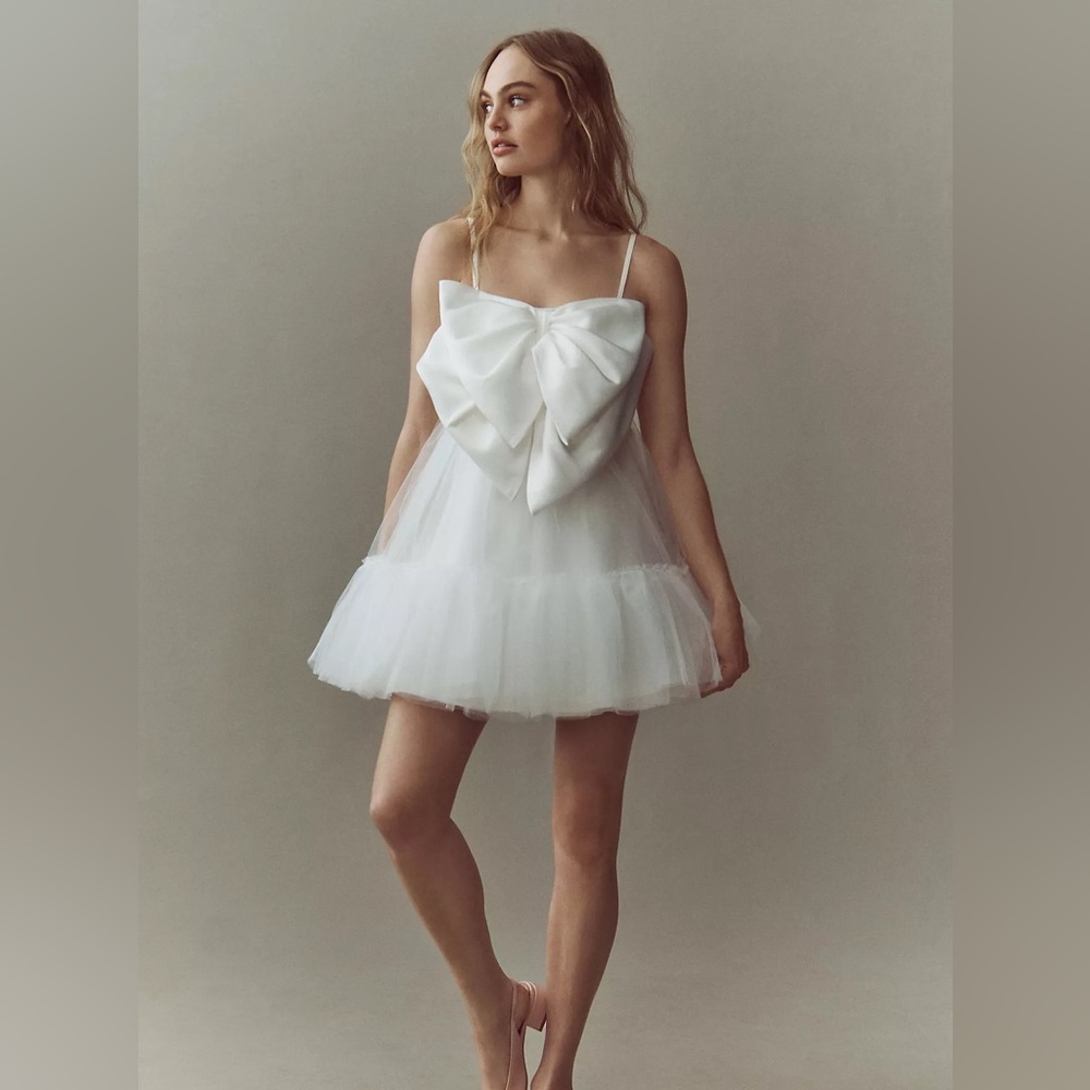 Hutch Dramatic Bow Tulle Mini Dress